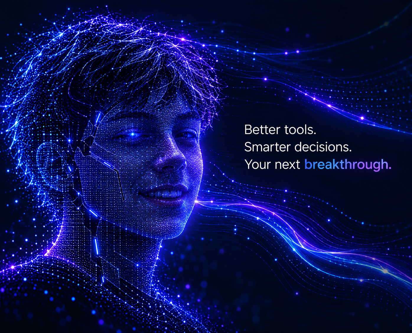 Futuristic SAVKAAS AI particle artwork